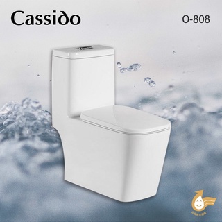 Cassido 卡司多晶白智潔釉旋風虹吸式二段省水單體馬桶 O-808