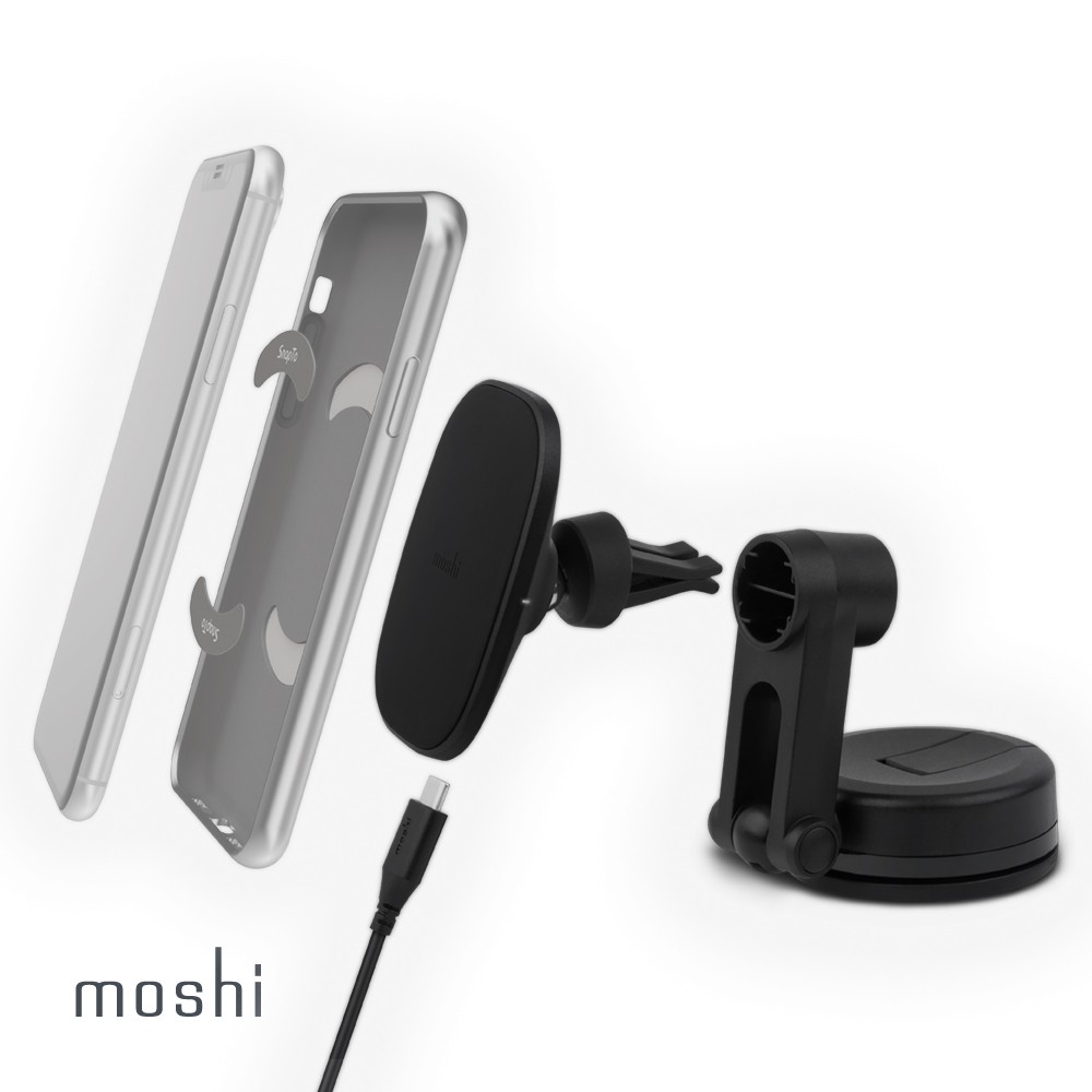 Moshi SnapTo 磁吸無線充電手機車用支架（萬用型）