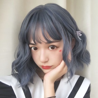 8色 奶奶灰 藍灰色 橘色 深棕色 淺棕色 lolita 軟妹 假髮 女生短捲髮 網紅 玉米燙 羊毛泡麵 波浪