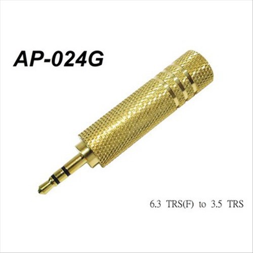 Stander AP-024G 6.3mm 鍍金母轉 3.5mm公轉接頭(大轉小)吉他導線進電腦錄音[唐尼樂器]