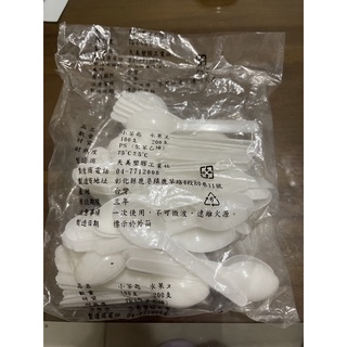 現貨 塑膠 PP 一次性 免洗 小茶匙 小湯匙 布丁湯匙 果凍湯匙點心小茶匙 白色 塑膠 拋棄式 衛生 100支