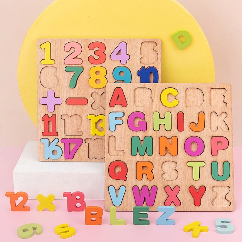 媽媽買 1114/9214/9215/1216 木製 拼圖 拼板 字母 數字拼圖 形狀配對 立體拼圖 英文字母