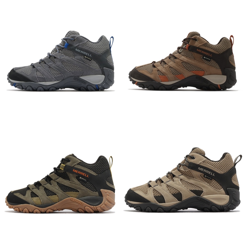 Merrell 登山鞋 Alverstone Mid GTX 防水 戶外鞋 男鞋 灰 咖啡 軍綠 卡其 任選 【ACS】