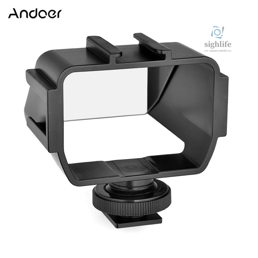 Andoer A74 相機翻轉鏡帶3個通用冷靴槽適配索尼富士佳能等微單相機