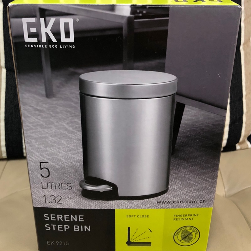 全新EKO 心悅緩降靜音垃圾桶 5L Costco 居家 設計 不鏽鋼