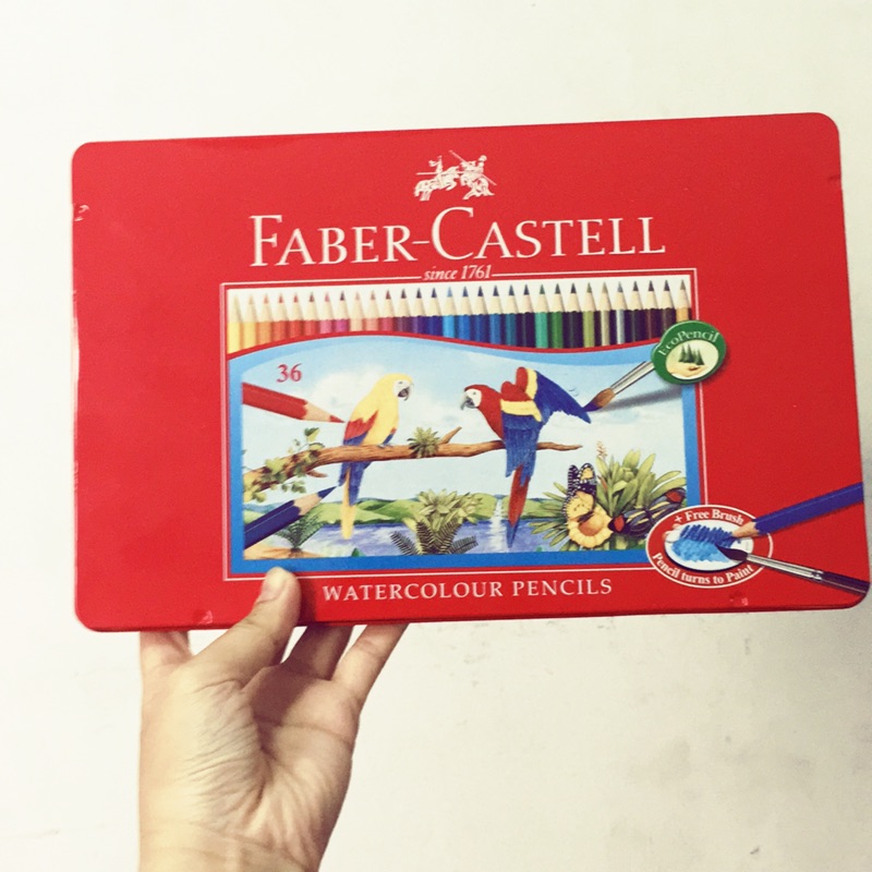 Faber Castell 水性色鉛筆 36色 紅盒 鐵盒  9.9成新