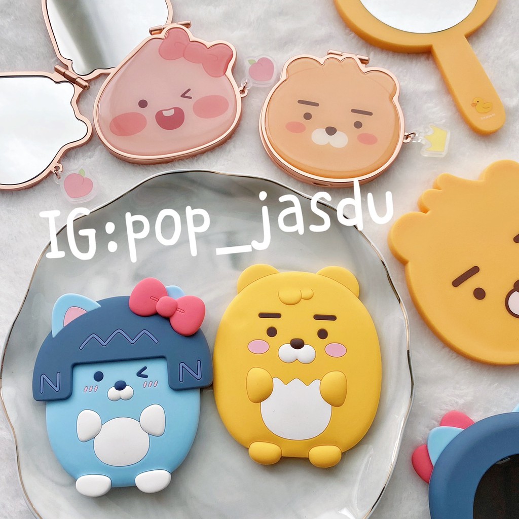 ⭕️韓國商品⭕️正版 kakao friends系列 手拿鏡 梳子 Ryan Apeach萊恩 桃子 鏡子
