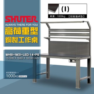 樹德 SHUTER 高荷重型鋼製工作桌 WH5I+IW2I+LED-14+PS 掛板組 燈組 電器盒 台灣製造