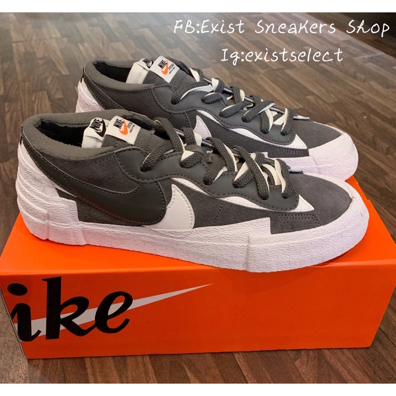 【EXIST】Sacai x Nike BLAZER LOW IRON GREY 深灰低筒 雙勾 DD1877-002