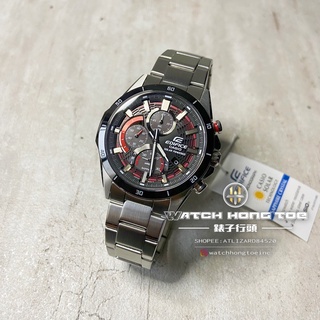 []錶子$行頭[] EDIFICE 跑車進氣口概念 金屬網格錶盤輕薄腕錶 -黑紅銀 (EFS-S610DB-1A)