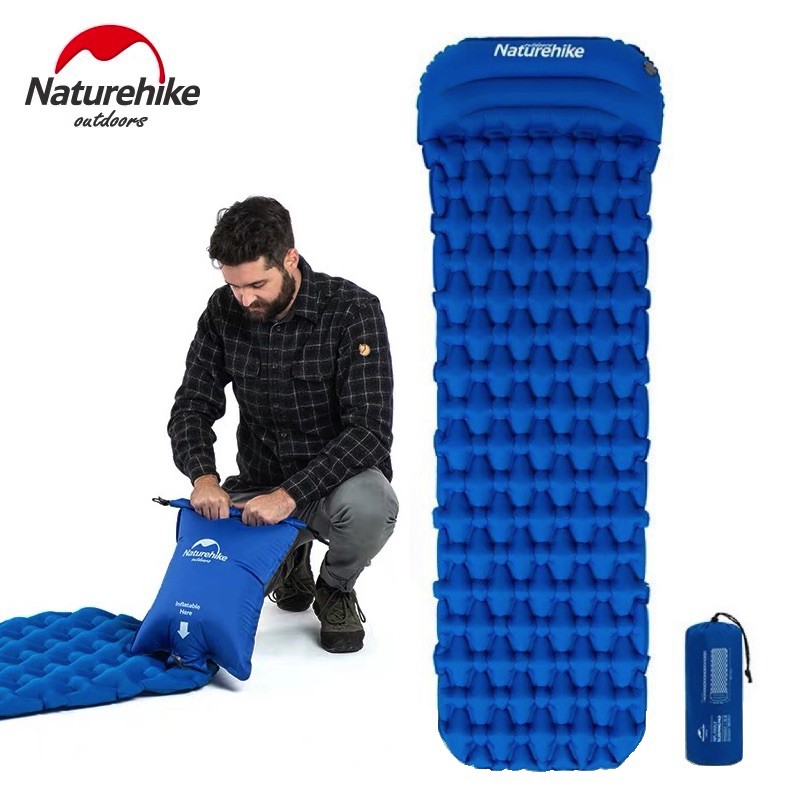 【裝備部落】Naturehike NH充氣睡墊 帶枕款 氣袋式充氣 超輕加厚型竹片式充氣袋睡墊/蛋巢式氣墊/單人防潮墊