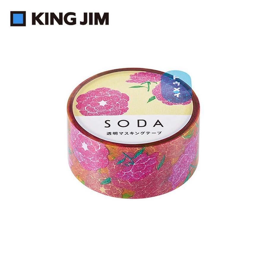 KING JIM Hitotoki Soda透明PET卷狀膠帶/ 20MM/ 花/ CMT20-011 eslite誠品