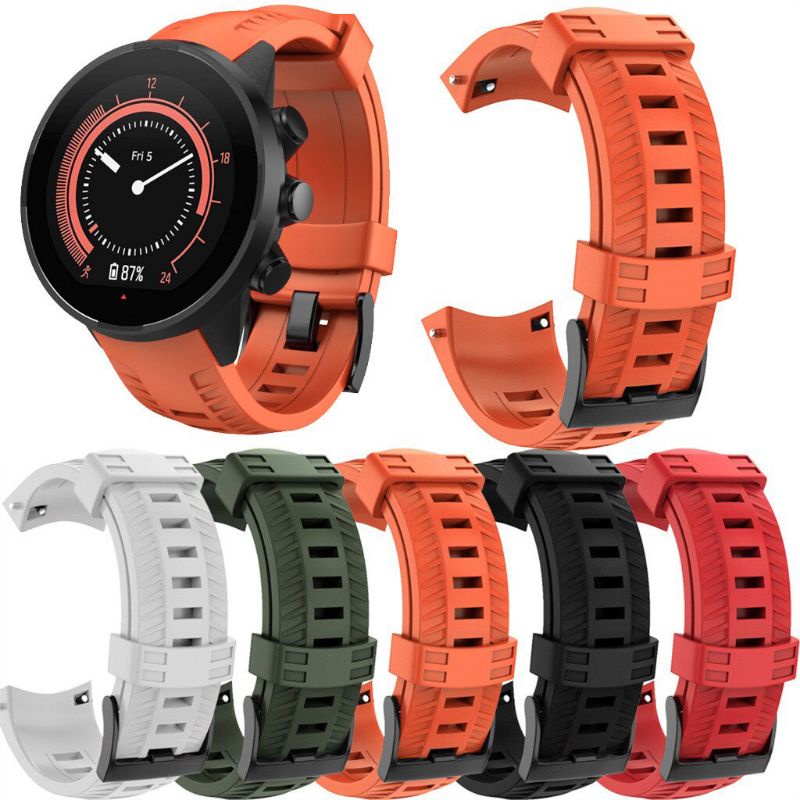 全新 現貨 適用 Suunto 9 智能手錶錶帶 配件 運動軟矽膠 防水錶帶 橡膠錶帶 替換腕帶