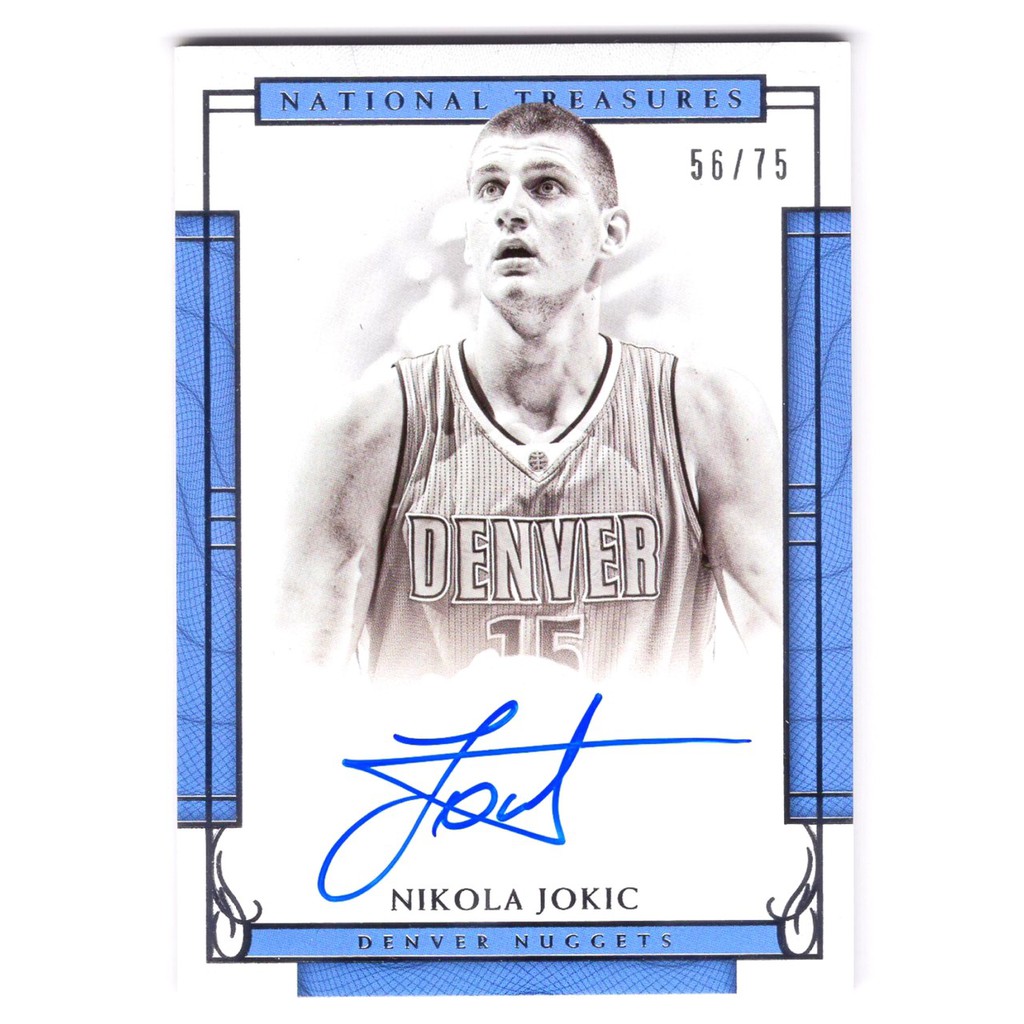 金塊一哥 Nikola Jokic 國寶National Treasures肖像系列限量75張卡面簽名卡 NBA 球員卡