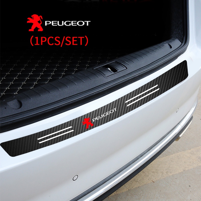 1条碳纖維汽車保險槓貼紙通用汽車後備箱保護條貼紙适用于Peugeot 308 206 207 408 508 RCZ