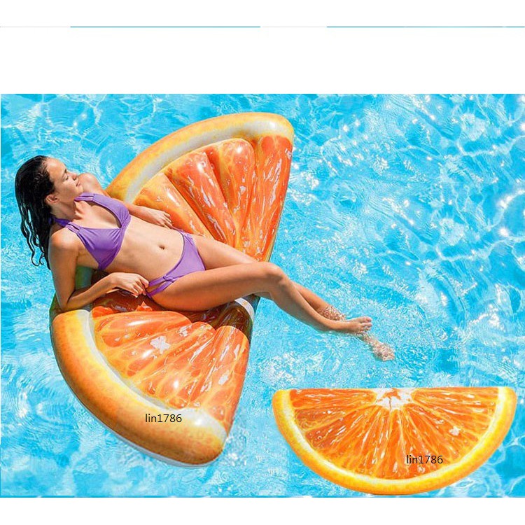 INTEX  原廠 58763橘子充氣浮排 游泳戲水 超吸睛 浮排 水上浮床 水上浮島(免費檢修 瑕疵換新品)