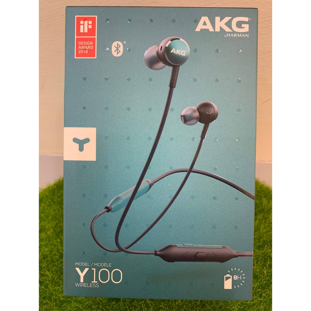 ∞美村數位∞全新未拆 AKG Y100 WIRELESS 頸掛耳道式耳機 藍牙耳機 含線控麥克風 綠色