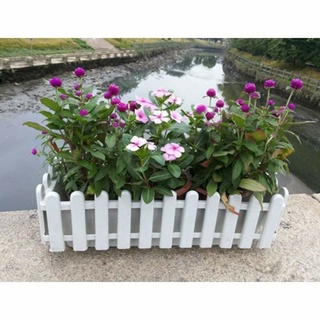 佳恩 創意長方形花盆 （速出貨）白色柵欄花盆 居家陽台花盆