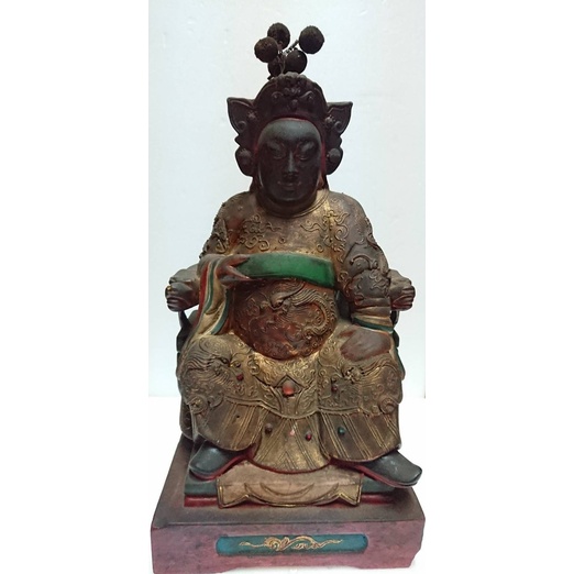 台灣古董神像 ，趙子龍元帥 ，八吋八 ，罕見特殊神尊 ，台灣牛樟木雕 ，約40年老件