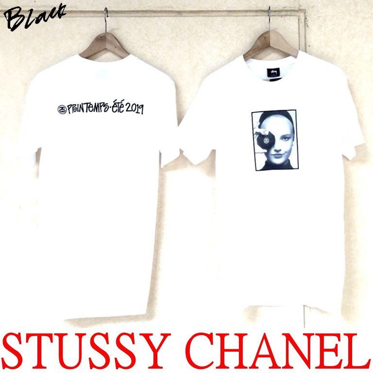 代引不可 レアコラボ！STUSSY PRINTEMPS CHANEL Tシャツ メンズ