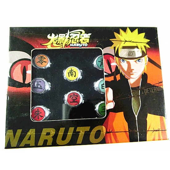Naruto 火影忍者戒指全套499 盒裝指環曉組織大蛇丸朱鼬零佩恩玉蠍白青空北南送禮收藏 蝦皮購物
