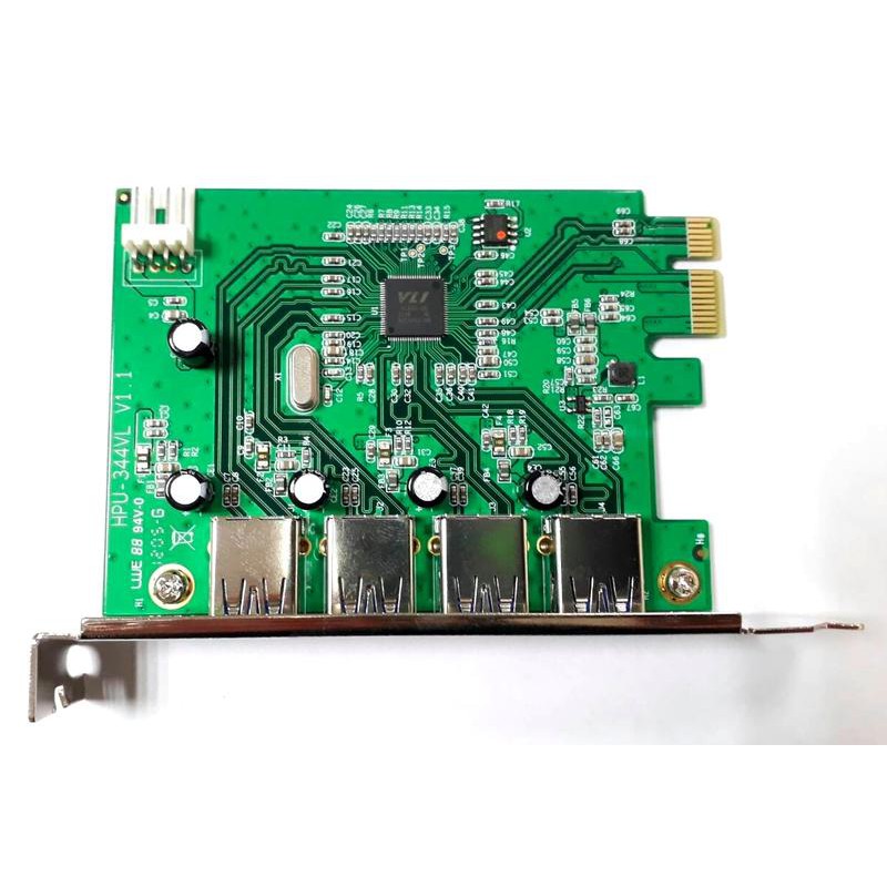 PCI-E 轉 USB3.0 傳輸5GB 擴充卡 4個接頭 HPU-344VL