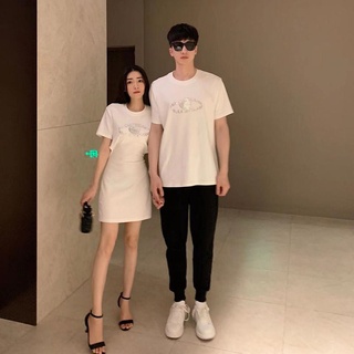 【COUPLE】❤2022❤夏季情侶裝新品你衣裙男女短袖T恤衫學院風休閒款