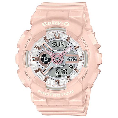 【CASIO】BABY-G 玫瑰金齒輪概念錶-嫩粉 (BA-110XRG-4A)正版宏崑公司貨