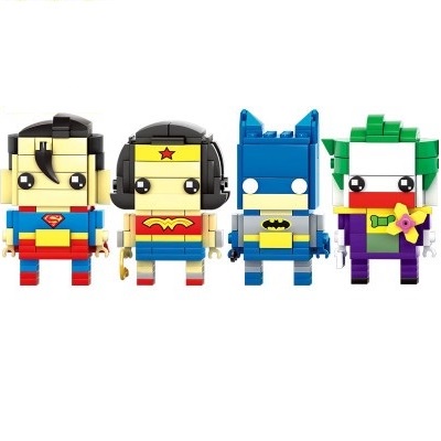 [現貨]超級英雄積木公仔 一組四款 小丑 超人 蝙蝠俠DC正義聨盟 兒童益智拼裝玩具 收藏裝飾擺件 生日交換禮物