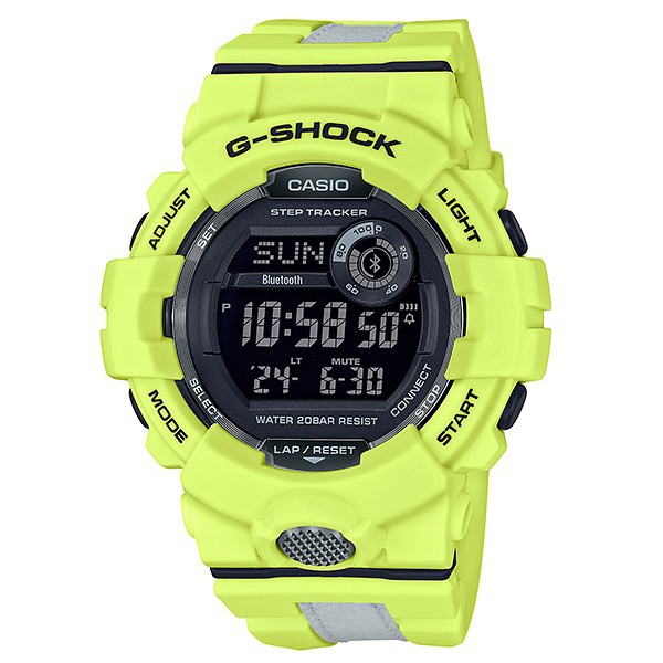 CASIO卡西歐G-SHOCK GBD-800LU-9結合夜光或反光材質帆布，連結手機多功能設定48.6mm