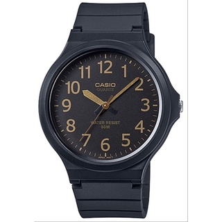 CASIO 卡西歐 經典數字 腕錶 黑金 MW-240-1B2