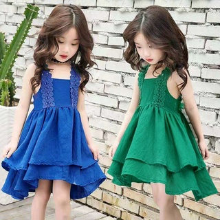 韓國童裝 夏季新款 女童連身裙 兒童夏季洋裝 女孩裙子 公主裙 女寶寶洋裝 中兒童洋裝 不規則洋裝 中童洋裝 大童洋裝