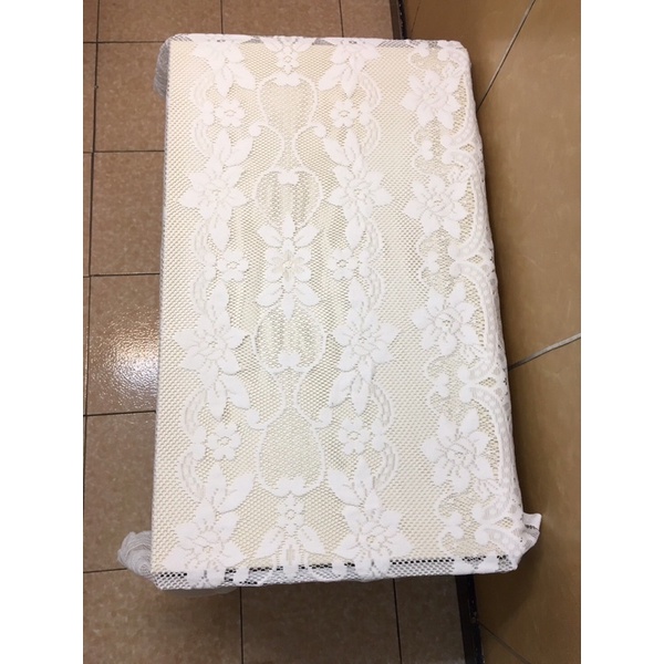 二手 蕾絲白色長方形桌巾桌布