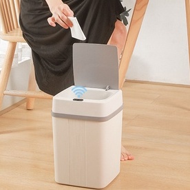 智能垃圾桶 15公升 12公升 智能感應垃圾桶 電動開蓋 創意家用 感應 廚房 廁所 衛生間 電動 自動帶蓋 夾縫