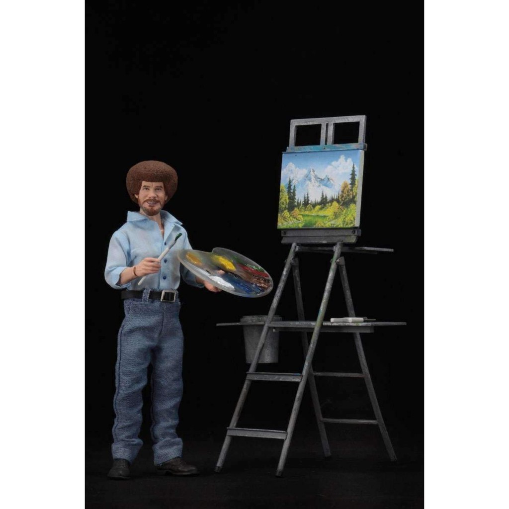 全新現貨 NECA 歡樂畫室 鮑伯·魯斯 Bob Ross 8吋可動人偶 超商付款免訂金