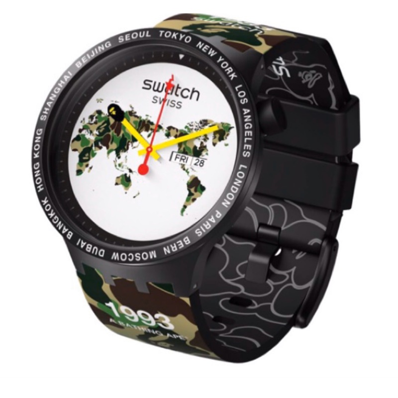 Bape x swatch 聯名世界迷彩