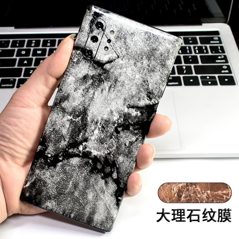 三星Note10+ 三星Note10 背膜Note9 NOTE8手機後蓋玻璃保護貼 大理石紋 背貼保護貼 軟膜