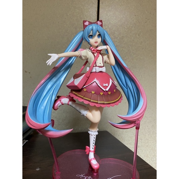 拆擺有盒 馬尾有掉漆 SEGA SPM 初音未來 派對 粉紅蝴蝶結 Ribbon heart 愛心 正版景品公仔