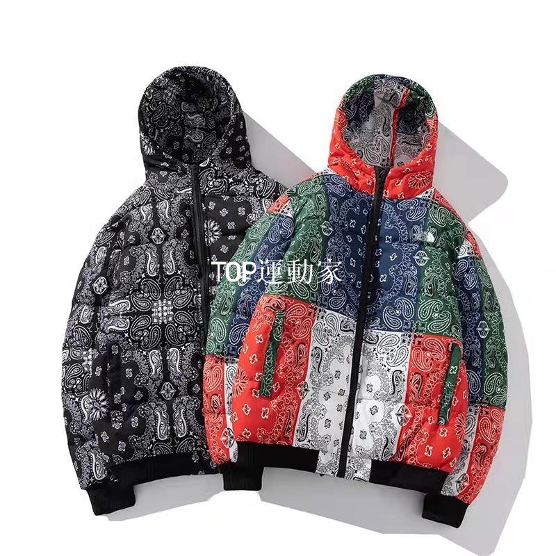 Top運動家 The Northface北面北臉日系圖騰腰果花手塞棉棉服外套整體3d圖騰腰果花 蝦皮購物
