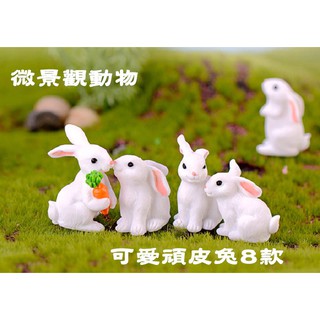 森華商城➜◊微景觀◊動物[頑皮兔8款] 小白兔單/個 (不挑款)多肉植物裝飾 盆栽裝飾小物 動物小擺件