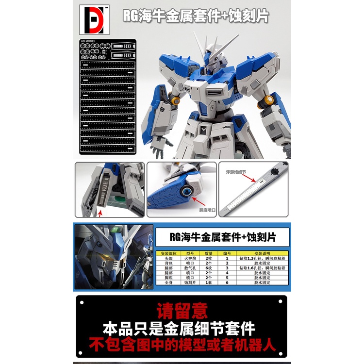 【Max模型小站】HD鋼彈模型 RG 1/144 海牛 Hi-v 金屬噴口 細節金屬改件 附蝕刻片