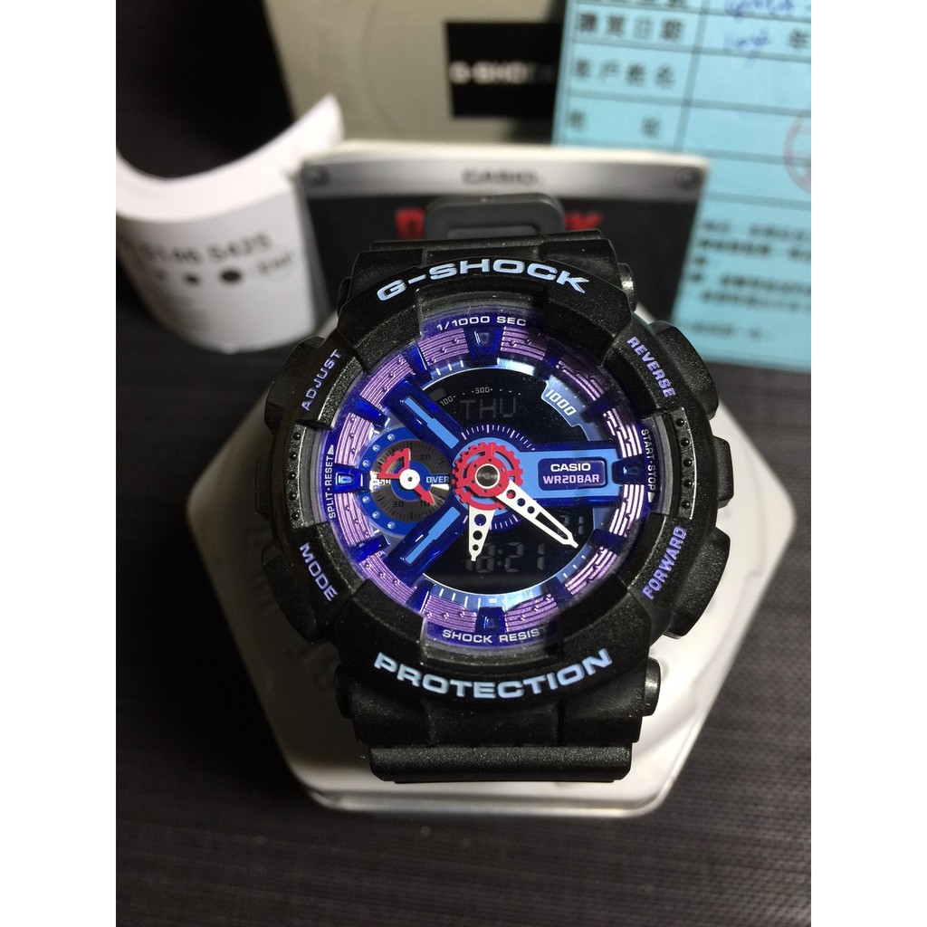CASIO G-Shock GMA-S110 HC-1A．黑色迷幻紫．9.5成新