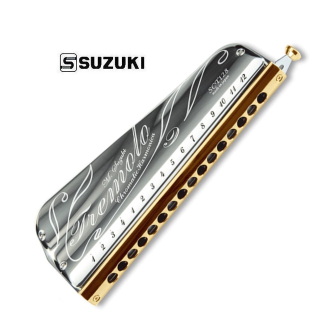 日本製 SUZUKI 複音半音階口琴 SCT 128 專業款 16孔 不鏽鋼蓋板 真皮皮套【他,在旅行】