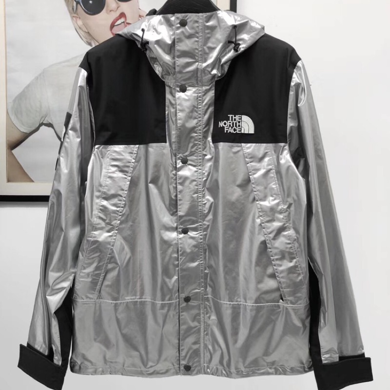 supreme the north face metallic mountain parka silver