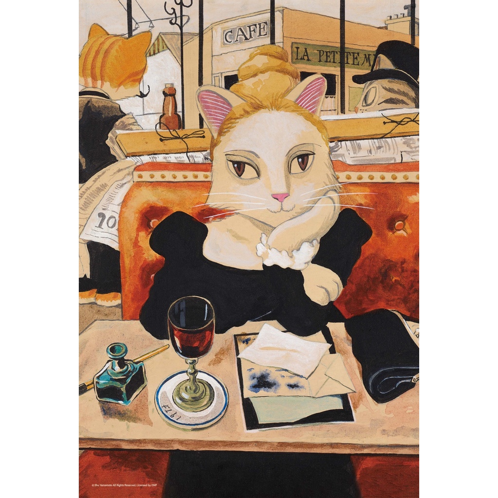 【小巷】山本修 貓·美術館 咖啡館的貓 (300片，AJR300-142，台灣拼圖, 絕版拼圖)