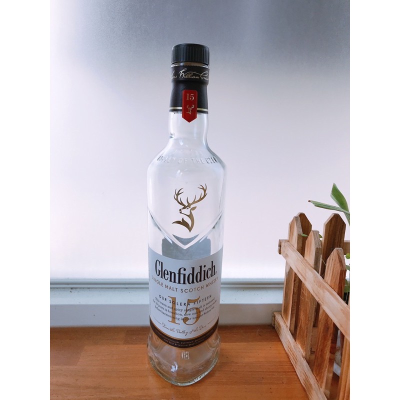 格蘭菲迪Glenfiddich15年蘇格蘭威士忌 空瓶 藝術佈置 餐廳背景裝飾/酒吧咖啡館/藝術佈置