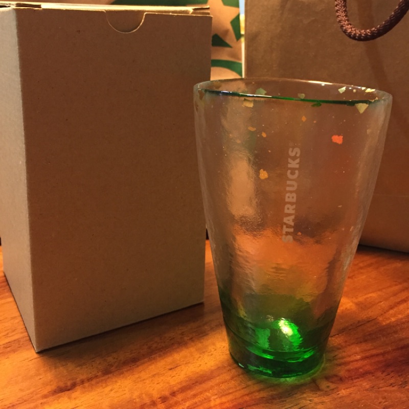 星巴克2015日本津輕琉璃 綠光閃耀玻璃杯