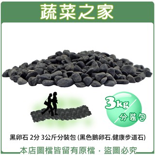 【蔬菜之家滿額免運】黑卵石 2分 3公斤分裝包 (黑色鵝卵石.健康步道石)鋪面石 裝飾石 景觀石