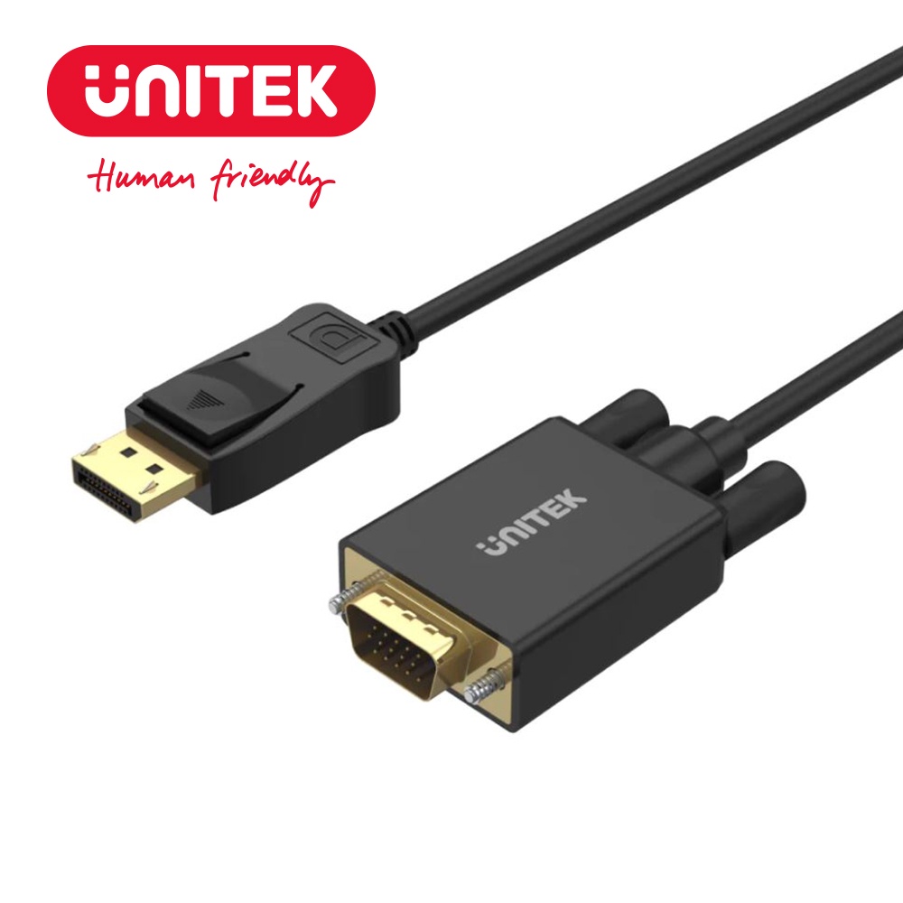 UNITEK DisplayPort to VGA 轉接線(公對公)1.8M (Y-5118F)