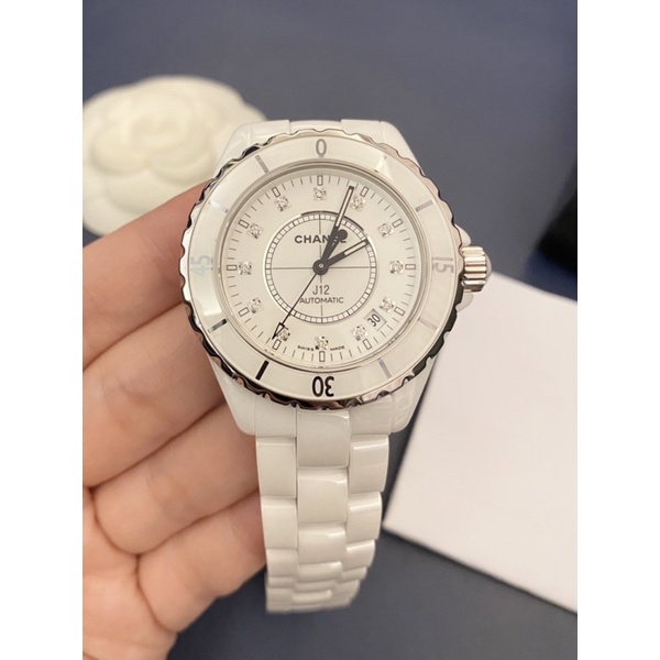 保證專櫃真品 Chanel J12 38mm❤️12鑽 白色 陶瓷機械錶